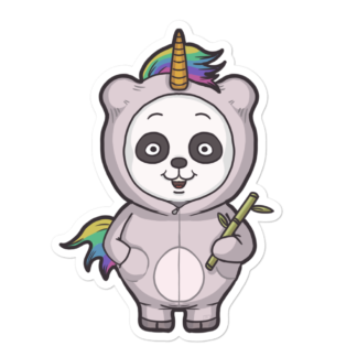 Sticker panda licorne