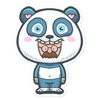 Sticker moustachu déguisé en panda