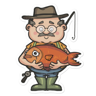 Sticker de pêcheur de poisson