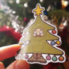 Autocollant Moustachu en sapin de Noël